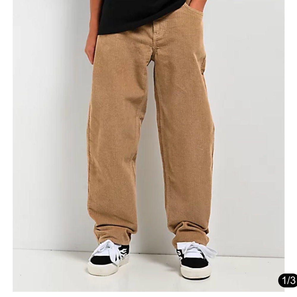 Empyre Kids' Loose Fit Khaki Corduroy Skate Pants tan